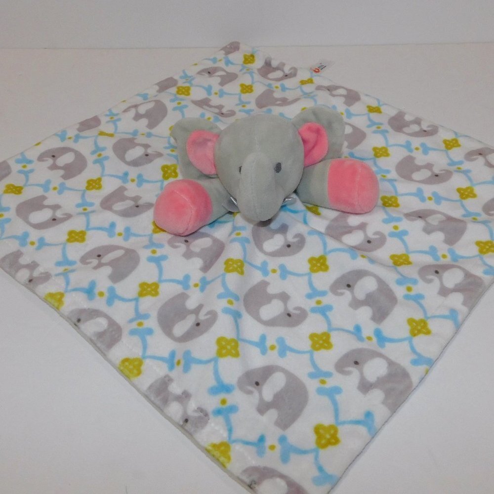 Baby Dodo Gray Elephant Pink Blue Green Security Blanket Plush Lovey Nunu